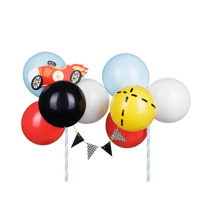 Ballon Kagedekorationspinde Med Biler Mix 8x 29