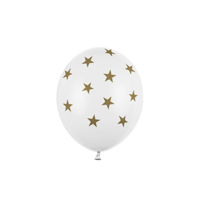 Hvide Balloner med Guldstjerner - Perfekte til Fest!