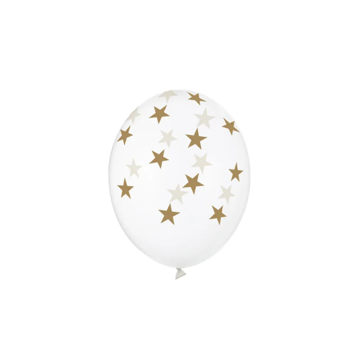 Gennemsigtig ballon med guldstjerner - Festligt pynt!