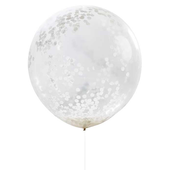 Hvid Konfetti Ballon - Perfekt til Festlige Anledninger!