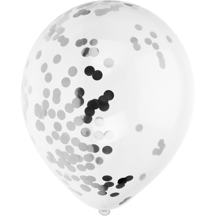 Ballon Med Sølv Konfetti 8x 30