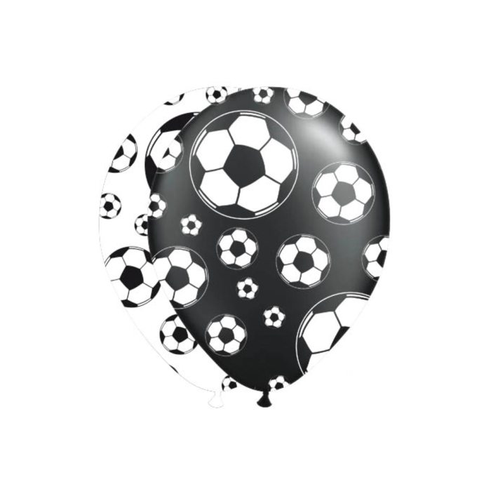 Balloner Med Fodbold Motiver Sort   Hvid 8x 30