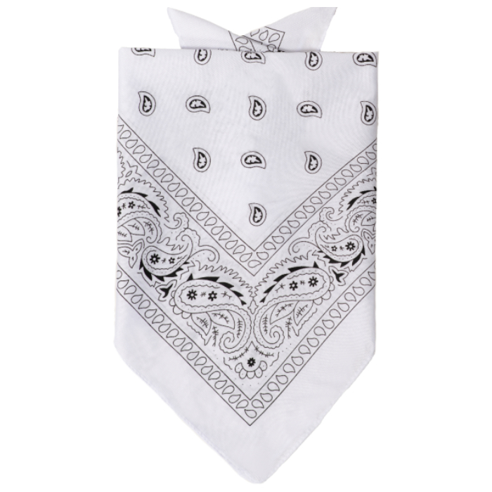 Bandana Med Traditionelt Mønster Hvid 55x55