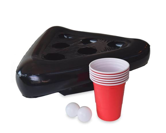 Beer Pong Hat Sæt med Bolde og Røde Kopper til Fest!