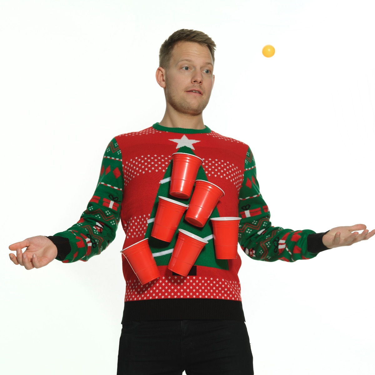 Beer Pong Julesweater 100  økologisk Bomuld