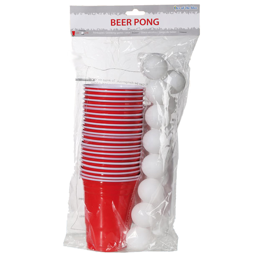Beer Pong Sæt med 22 Kopper og 15 Bolde – Festens Hit!