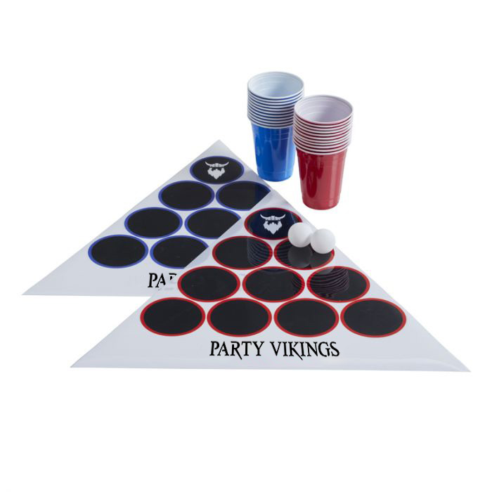 Beer Pong Sæt med Trekantsduge og Bolde – Festklar!