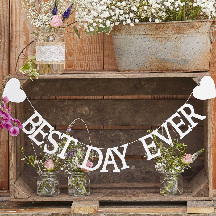 Bedste Dag Nogensinde Banner - Meter til Bryllup