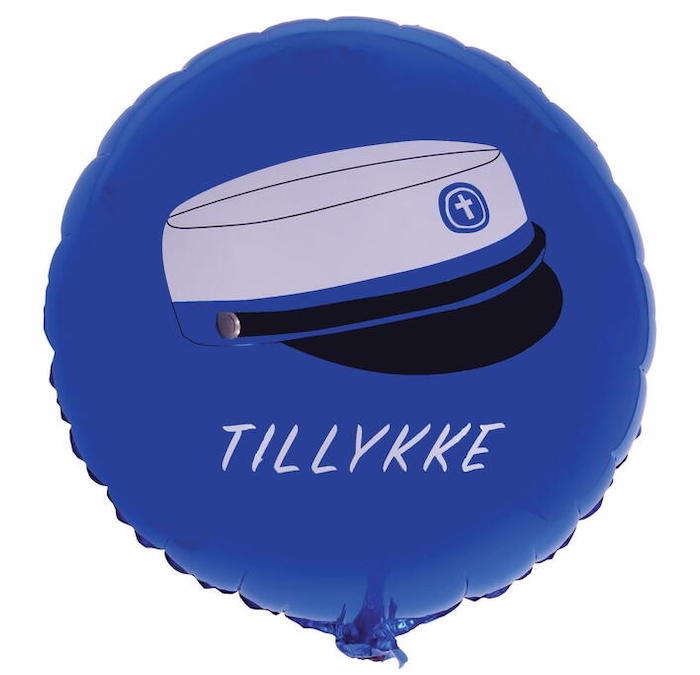 Blå Hue Tillykke Folieballon - Studenterfest 45 cm