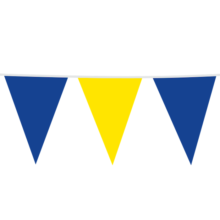 Blå og Gul Flagguirlande - 10 Meter til Fest!