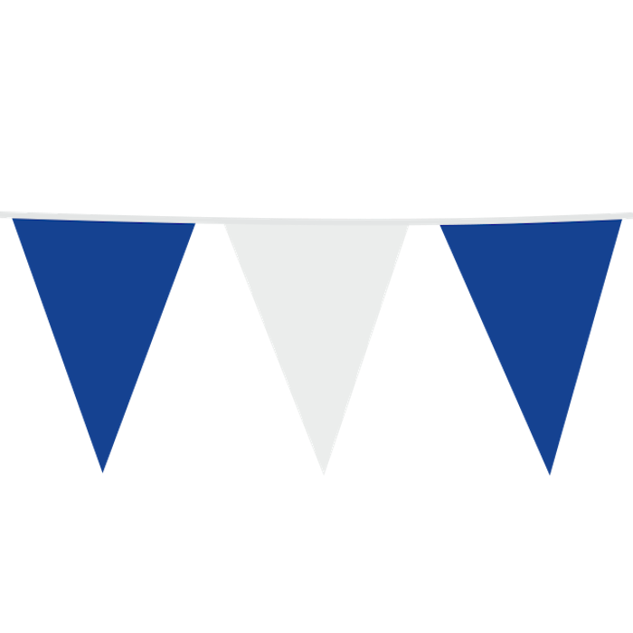 Blå og Hvid Flagguirlande - 30 til 45 Meter til Fest