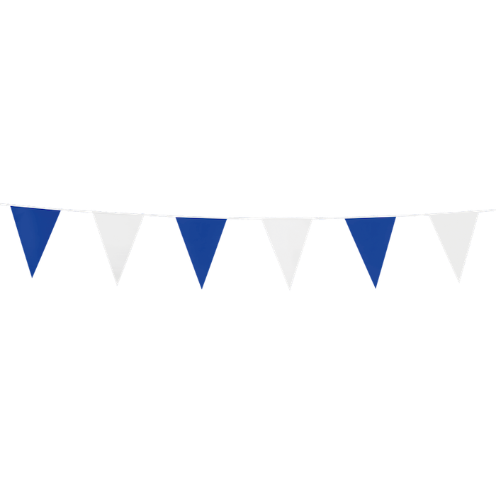 Blå og hvid flagguirlande til studenterfest - 10 meter