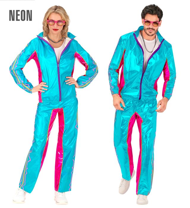 Blå Retro Disco Træningsdragt til Temafest - Must-Have!