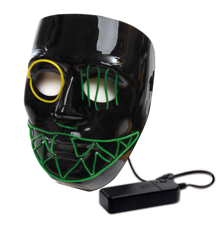 Skræmmende LED Halloween Maske - Black Bite til Fest