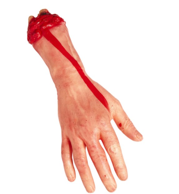 Blodig Afhugget Hånd - Uhyggelig Halloween Dekoration
