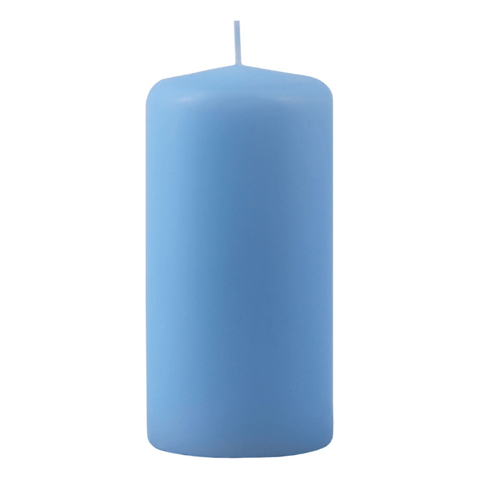 Isblå Bloklys 6x12 cm - Ideel til festlige lejligheder!