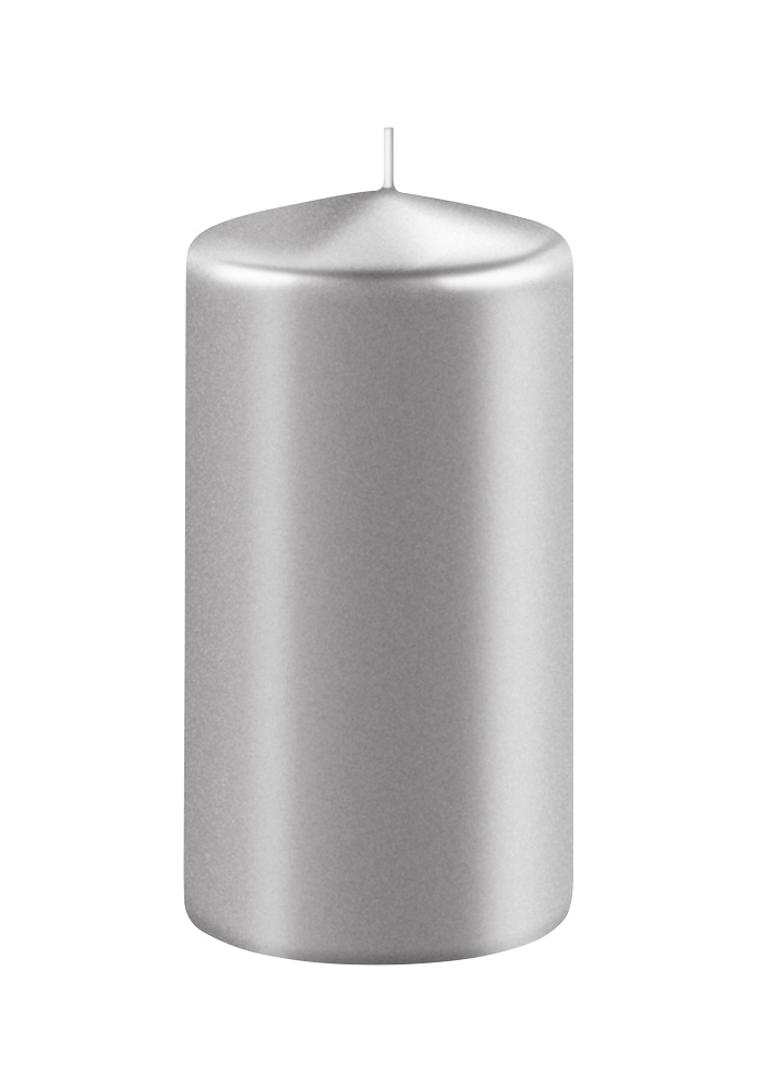 Sølvmetallic Bloklys 5x10 cm til Festlige Anledninger