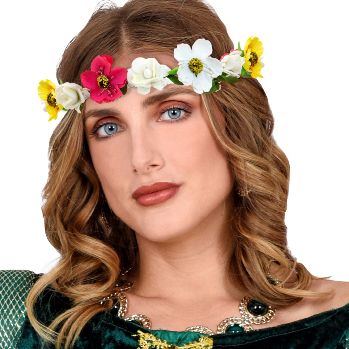 Blomsterdiadem med Gult Bånd - Perfekt til Festlige Lejligheder