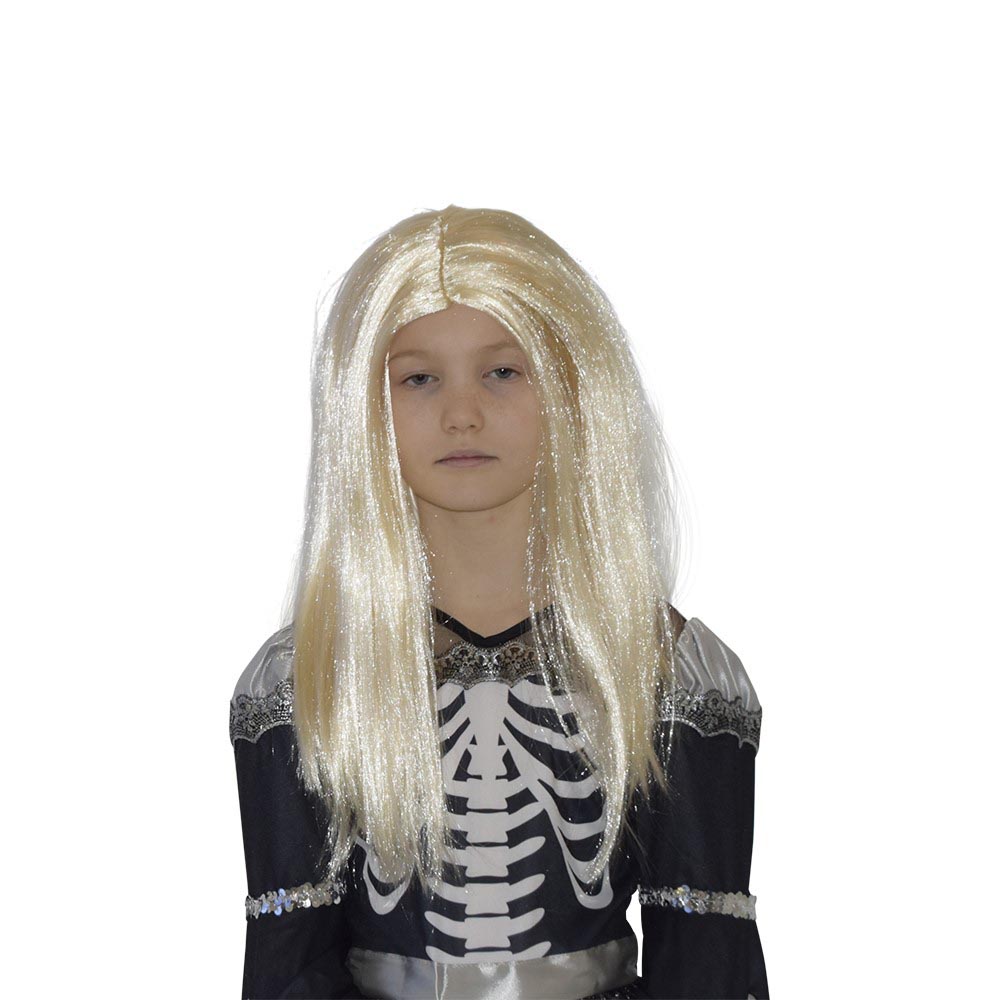 Blond Langhåret Børneparyk til Halloween og Fester