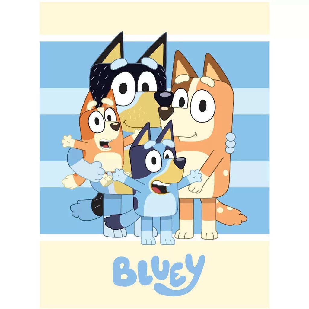 Blåt Bluey Fleecetæppe til Børneværelset – Skab Hygge!