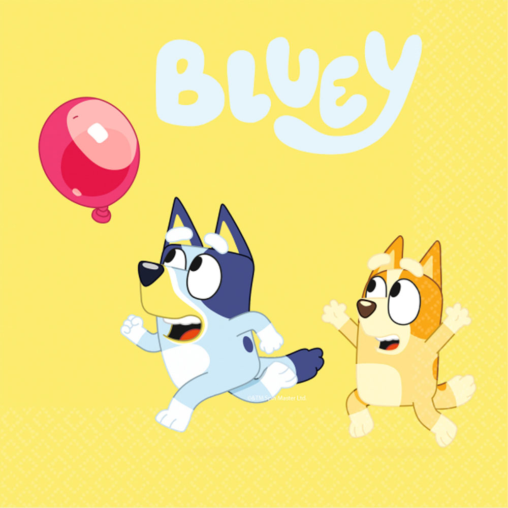 Bluey Servietter 16 Stk – Ideelle til Fødselsdagsfest!