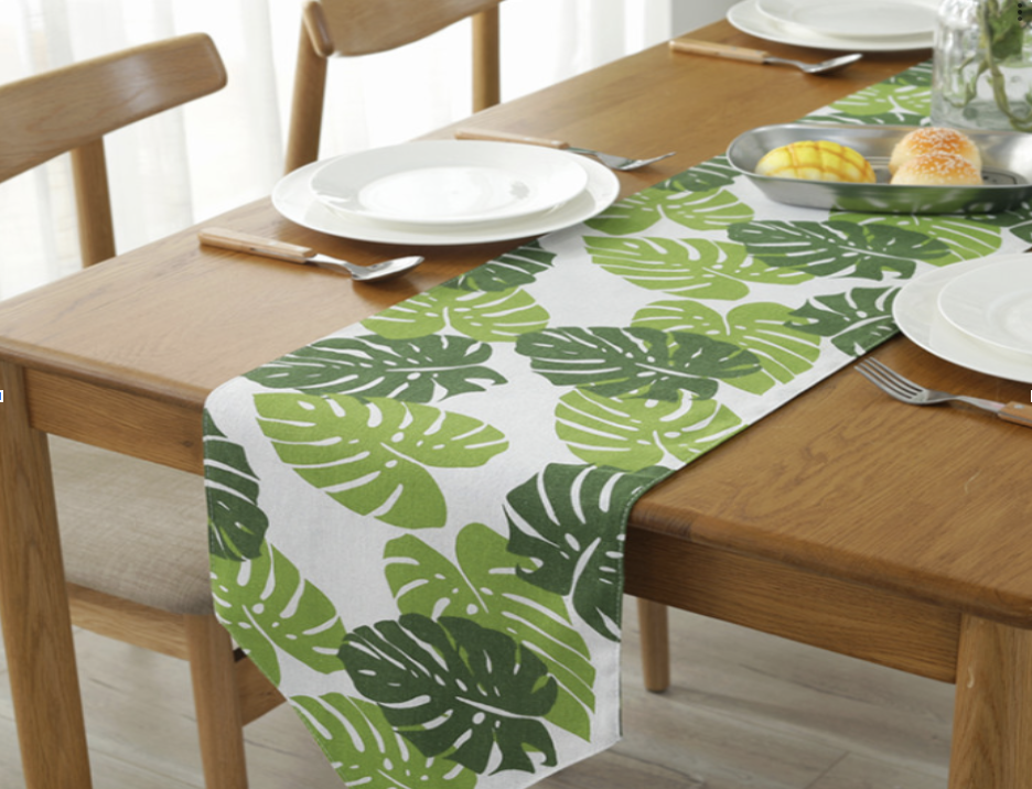 Tropisk Bordløber med Monstera Blade til Temafester 30x183 cm