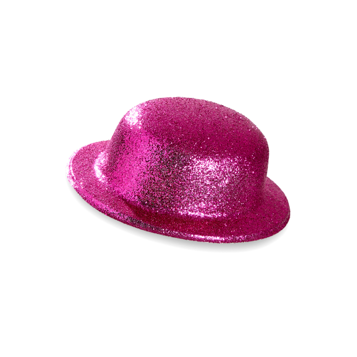 Glitrende Pink Bowlerhat til Festlige Anledninger