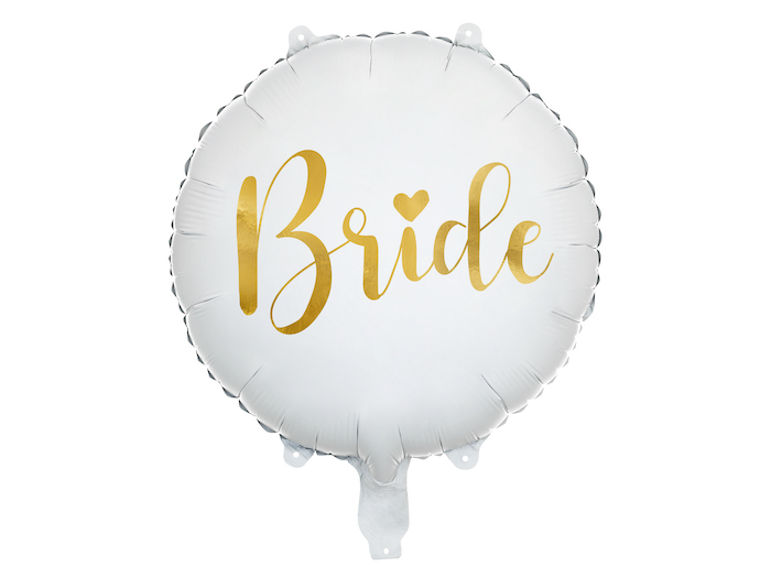 Brude Folieballon i Hvid og Guld – Perfekt til Festen!