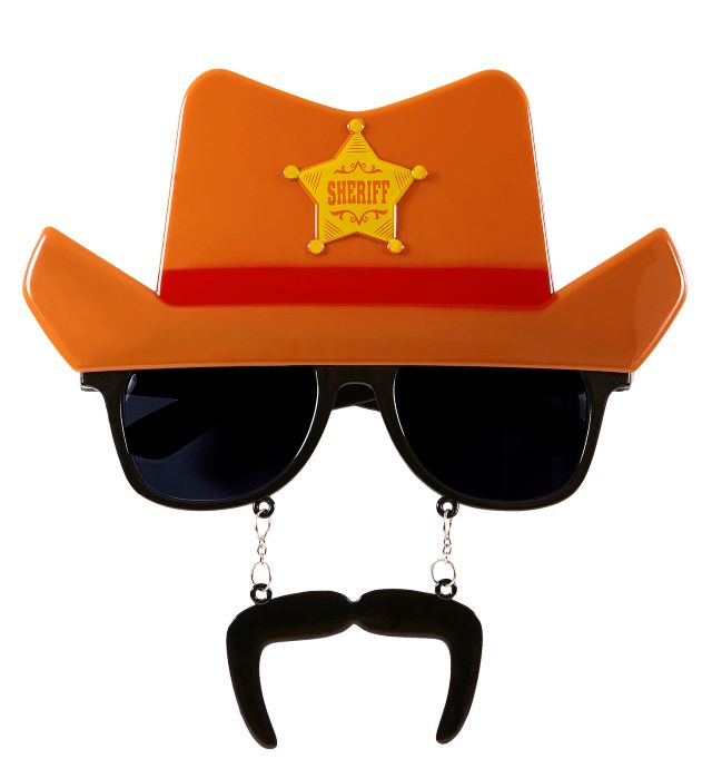 Briller Med Sherif Cowboy Hat   Moustache