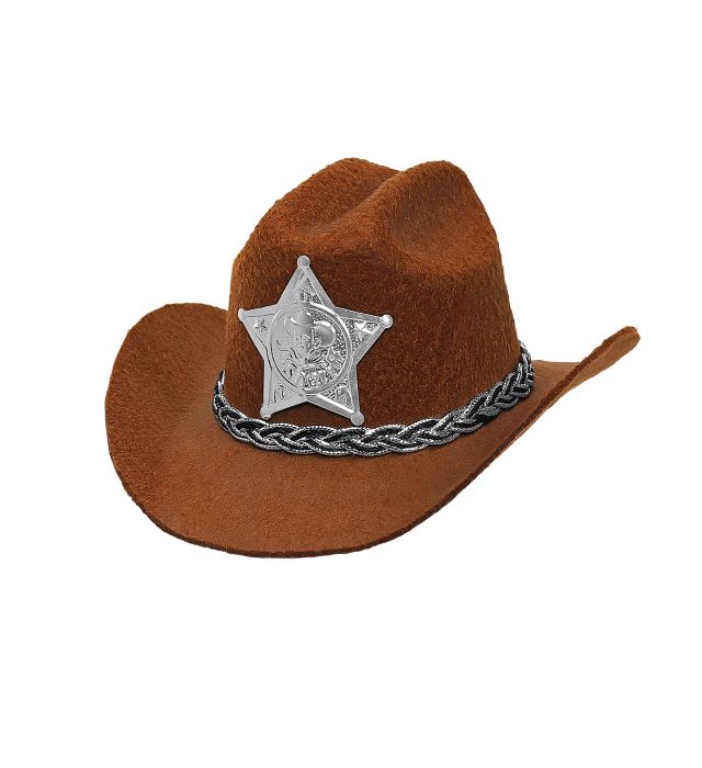 Brun Mini Sherif Cowboy Hat – Perfekt til Temafest!