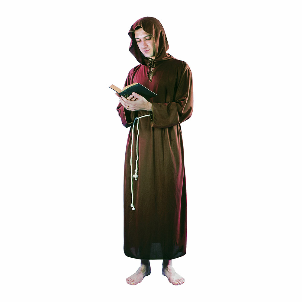 Klassisk Brun Munkekostume til Temafest – One Size