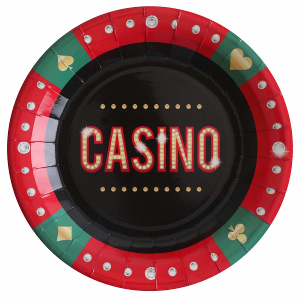 Casino Paptallerkner 10 Stk – Perfekte til Temafest!
