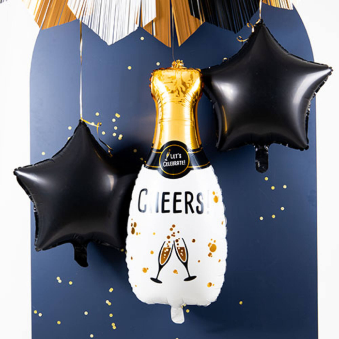 Champagneflaske Folieballon til Fest - 31x72 cm