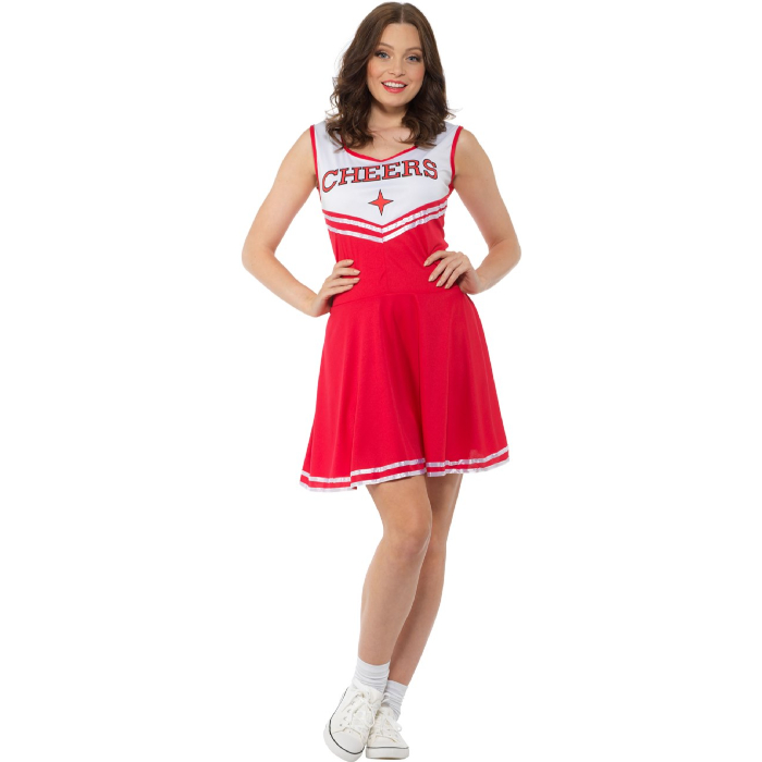 Rødt Cheerleader Kostume – Bliv Stjernen til Festen!