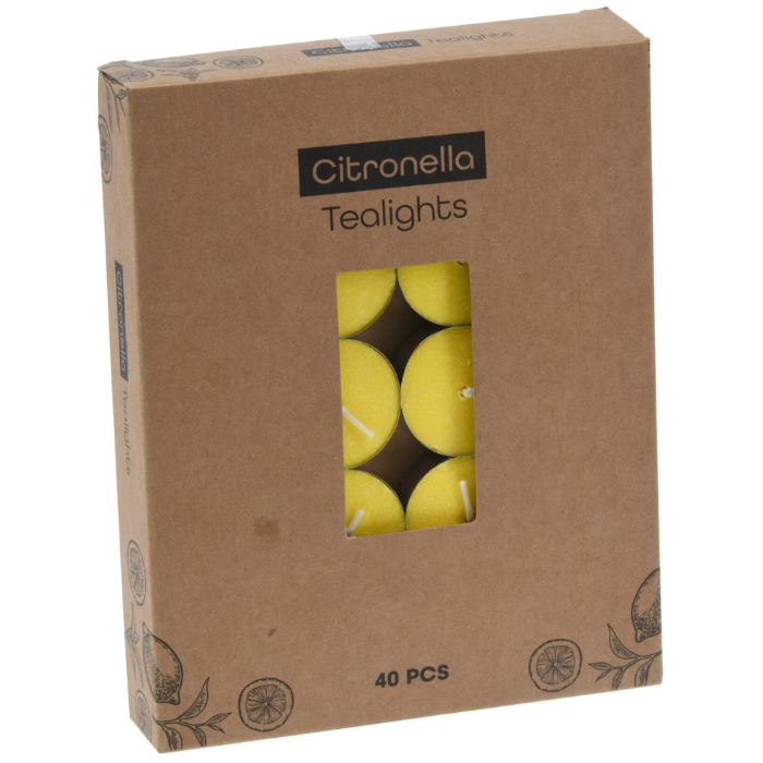Citronella Gul Fyrfadslys 40x 38x38x14