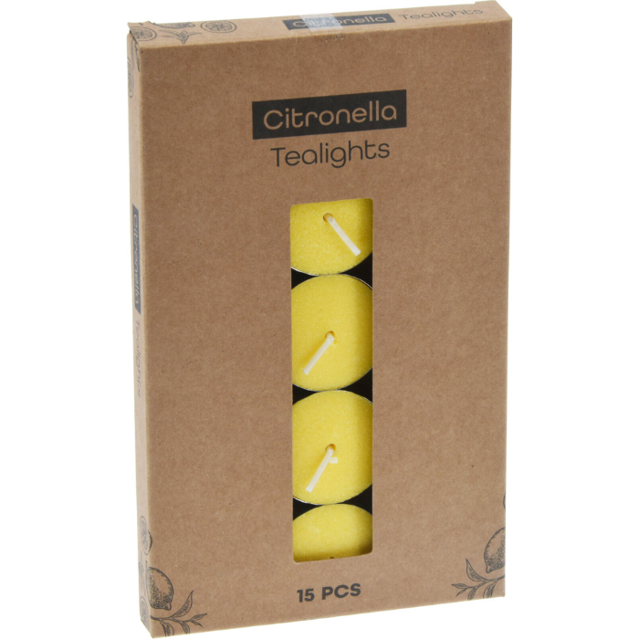 Citronella Gul Fyrfadslys 15x 38x38x16