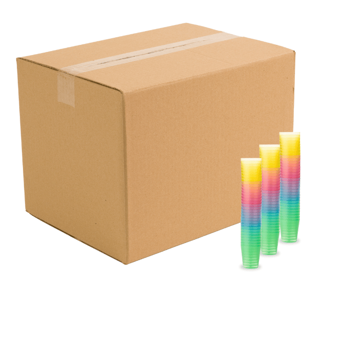 Farvede Genanvendelige Plastik Shotglas - 800 stk.