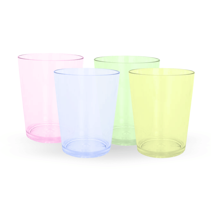 Farverige Genanvendelige Plastik Shotglas - 20 stk.