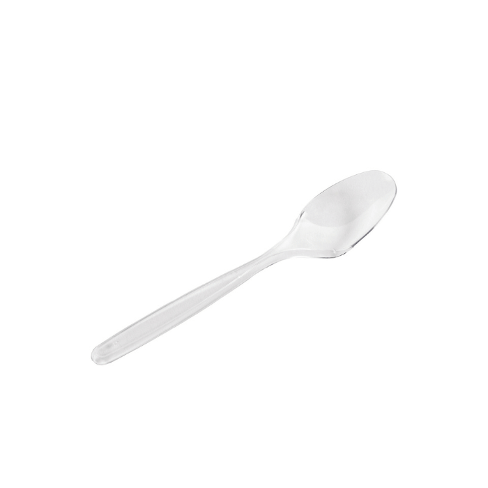 12 stk. transparente plastik teskeer til festbrug