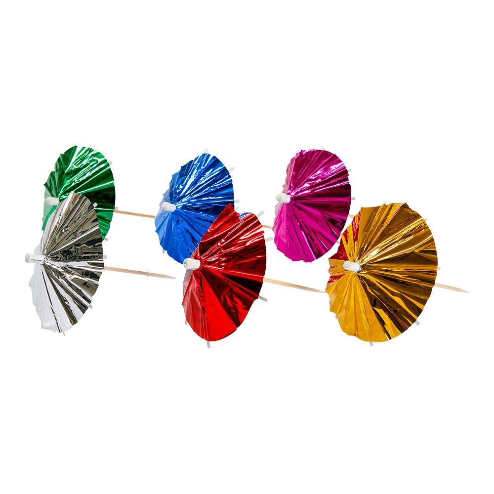 Metallic Cocktail Paraplyer – 10 Stk til Festlige Drinks