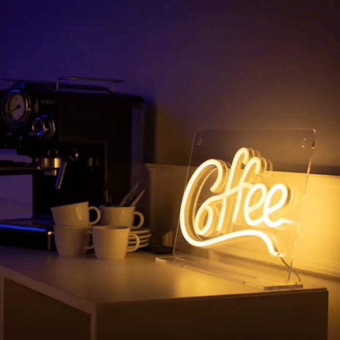 Kaffens Neon LED Skilt - Lysende Dekoration til Café