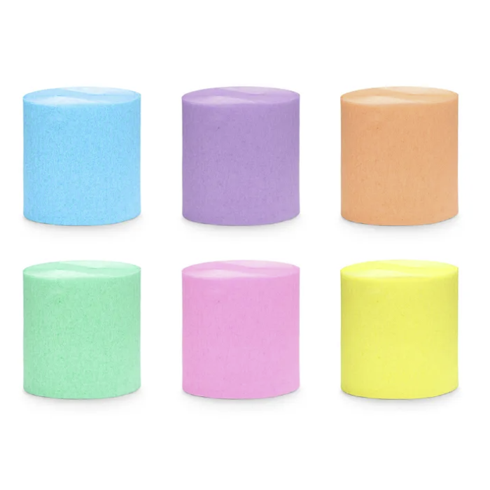 Pastel Crepe Streamers Mix 6x10 Meter - Fantastisk Tilbud!