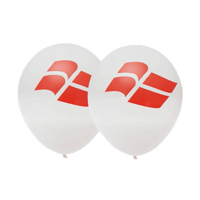 Dannebrogs Balloner - Hvide 25cm (6 stk) til Festen