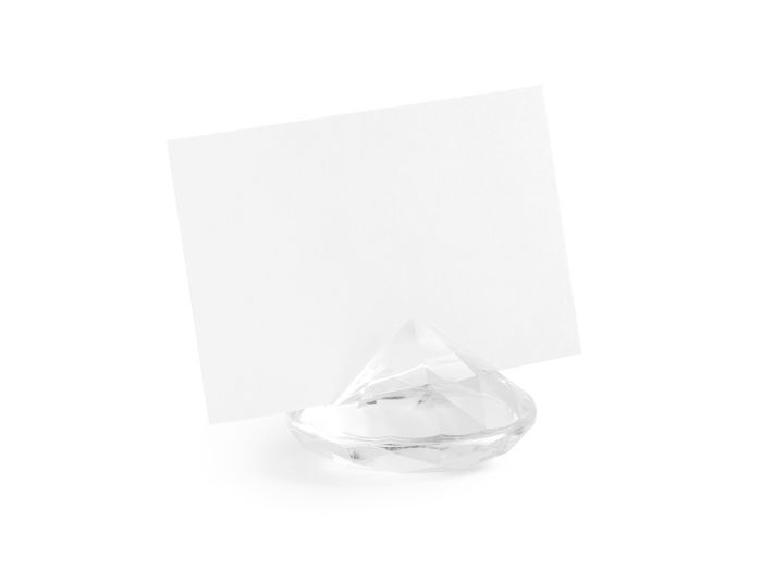 Diamant Formet Bordkort Holder   Klar Farve 10x 40
