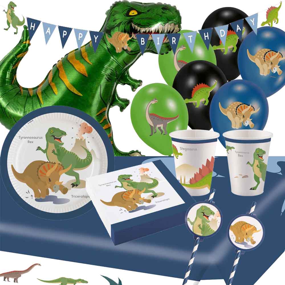 Dinosaur Fødselsdagsfestpakke til 8 - Uforglemmelig Fest!