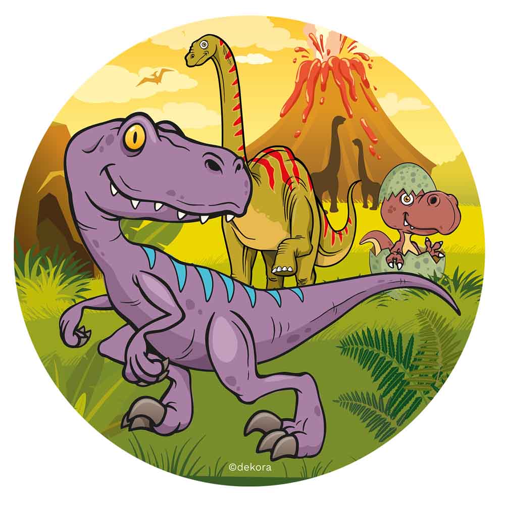 Dinosaur Kageprint 20 cm – Sukkerfri Festpynt til Kager