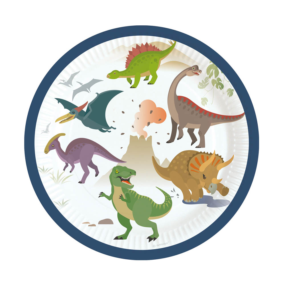 Farverige Dinosaur Kagetallerkner til Festen – Sjovt valg!
