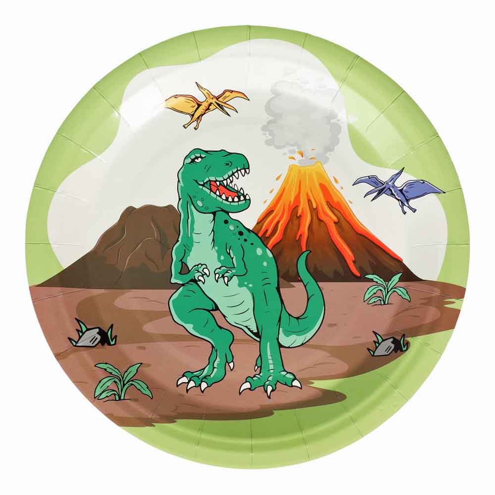Dino Paptallerkner til Fødselsdag – Ideelle til Dino-tema!