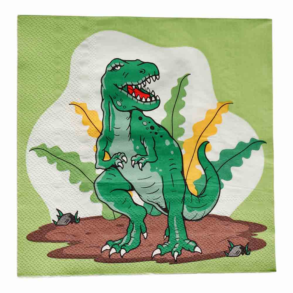 Dinosaur Servietter - T-Rex Tema til Fest, 16 Stk!