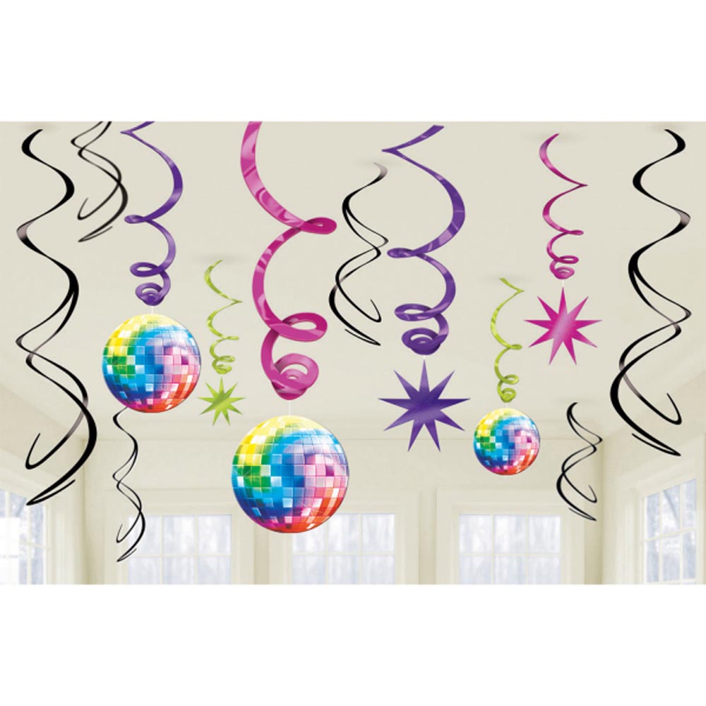 Disco Spiraler - 12 Stk til Festlige Temafester